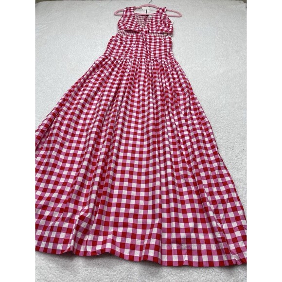 Anthropologie S/W/F Maxi Dress Pink Cross Cut Drop Waist Preppy Vacay Medium NWT - Picture 2 of 11